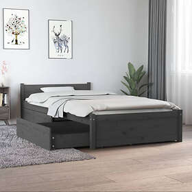 vidaXL Sängynrunko med lådor grå 90x190 cm