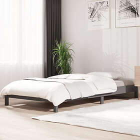 vidaXL Stapelbar säng grå 90x190 cm massivt furuträ