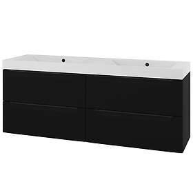 Linn Bad Mari Servantskap, Dobbel 161x46x57 cm, Sort Matt