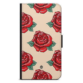 Bjornberry Samsung Galaxy Note 4 Plånboksfodral - Rosor Mönster