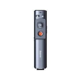 Baseus Orange Dot multifunctional remote control for presentation, with green laser pointer, rechargeable (gray)