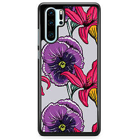 Bjornberry Huawei P30 Pro Skal - Lila/Cerise Blomster