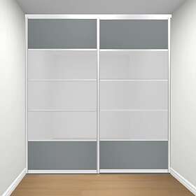 Elfa Skjutdörr Artic Penta Melamin Exklusiv/Spegel, Profil: Vit 8500ArticPenta741