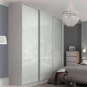 Lundbergs Skjutdörr Entry vitt Glas 610x2301 mm 71050