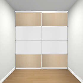 Elfa Skjutdörr Vista Quattro Melamin/Glas. Profil: Matt Silver 8400VistaQuattro70