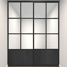 Elfa Skjutdörr Gallery Trio Spegel, Profil: Sanded Black GalleryTrio16