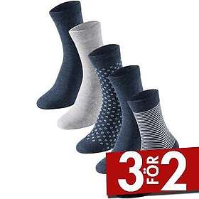 Schiesser Strumpor 5P Women Socks Marin mönstrad Strl 39/42 Dam