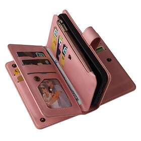 iPhone 14 Plånboksfodral KT Zipper Rosa