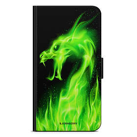 Bjornberry Huawei P Smart (2019) Plånboksfodral - Grön Flames Dragon