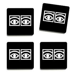 Olle Eksell Ögon coasters 4-pack Svart