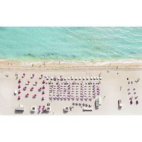 Komar Fototapet Pure Pink Umbrella strand hav 4 delar 400x250cm P011-VD4