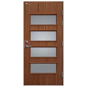Diplomat Ytterdörr Ebba Träfanér Klarglas Teak 10x20 Vänster