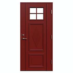 Leksandsdörren Ytterdörr Lisselby Klarglas glas 10x20 H NCS S 4050-Y90R 1020HV36G_Röd