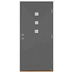 Leksandsdörren Ytterdörr Saltö Klarglas Mörkgrå 90x210 Höger S 6000-N 0921HV48G_Grå