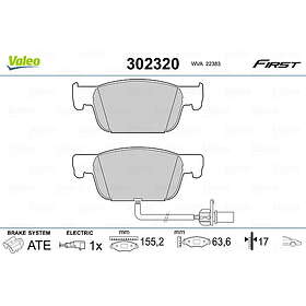 Valeo Bromsbeläggssats, skivbroms 302320