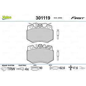 Valeo Bromsbeläggssats, skivbroms 301119