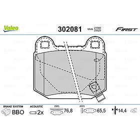 Valeo Bromsbeläggssats, skivbroms 302081