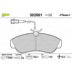 Valeo Bromsbeläggssats, skivbroms 302061