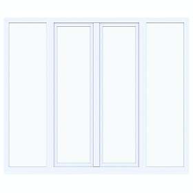 Nordiska Fönster Skyvedør Fjord 3-Glass PVC 4-Delad BxH:510x150 cm 4DSD3GPVCFJO5