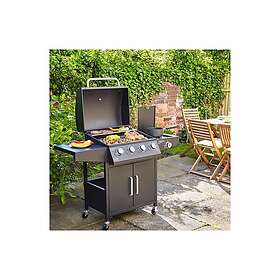 Neo Gas BBQ Grill 4+1 Burner Stainless Steel Garden Barbecue & Cover Black