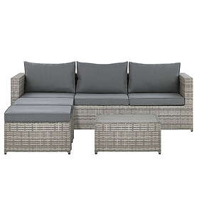 Beliani 5 Seater Rattan Garden Sofa Set Grey SABBIA