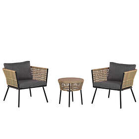Beliani Rattan Bistro Set Natural GARGANO