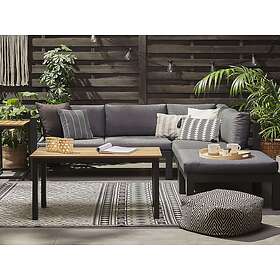 Beliani Garden Lounge Set Black and Grey MESSINA