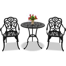 Centurion Supports BANGUI Garden & Patio Table 2 Chairs Cast Aluminium Bistro Se
