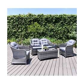 Store Direct Florida Aluminium Rattan Furniture 4 Seat lounge Set Grey