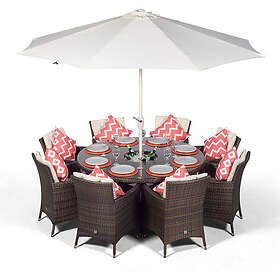 Oak Furniture King Savannah 8 Seater Rattan Patio Dining Set with Ice Bucket Dri