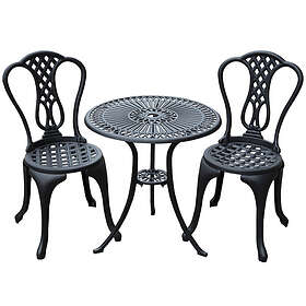 Outsunny 3 Piece Patio Cast Aluminium Bistro Set Garden Outdoor