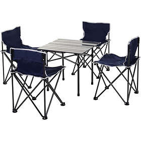 Outsunny 5 Piece Outdoor Foldable Camping Table Chairs Set Hiking
