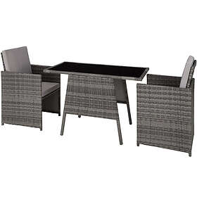 TecTake (grey) Rattan garden furniture set Lausanne Grey