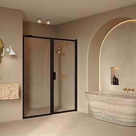 Hietakari Duschdörr Bläk 740 New York Nisch Fast Vägg och Vändbar Dörr B40-91-B5