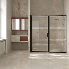 Hietakari Duschdörr Bläk 745 Tokyo Nisch Fast Vägg och Vändbar Dörr B45-91-B5