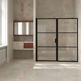 Hietakari Duschdörr Bläk 745 Tokyo Nisch Fast Vägg och Vändbar Dörr B45-91-F6