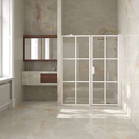 Hietakari Duschdörr Bläk 750 Paris Nisch Fast Vägg och Vändbar Dörr B50-61-D4