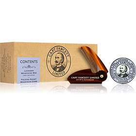Captain Fawcett Lavender Moustache Wax + Folding Pocket Moustache Comb Gift Box