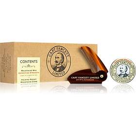 Captain Fawcett Expedition Strength Moustache Wax + Folding Pocket Moustache Com