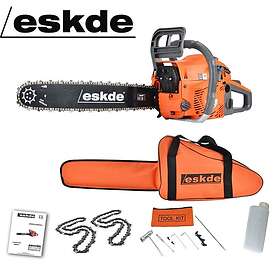 eSkde Petrol Chainsaw 58cc 3.4HP 20" Bar 2 Chains Bag Cover CS58-S7