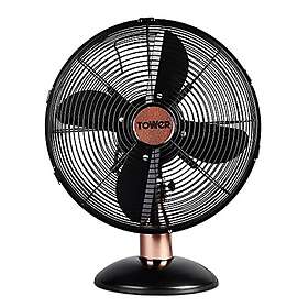 Tower T611000B Cavaletto Metal Desk Fan with 3 Speed Settings, 12”, 35W, Black a