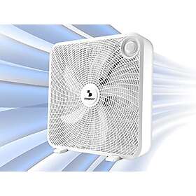 Beper P206VEN550 Box Fan 20 Inch Square With 5 Blades for Floor or Table, Designed for Large Spaces