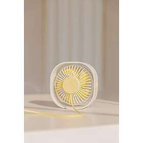 Office QUSHINI Quiet Portable Fan, 360° Rotation, 3 Speed Fan, Ideal for , Living Room or Bedroom, White, QU008WH
