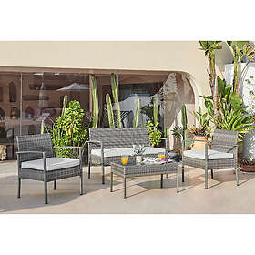 Furniturebox Furniture Box Porto Outdoor Sofa Set 4 Seat Grey