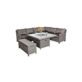 Royalcraft Paris 7pc Modular Corner Dining Set w/ 120cm Firepit Table