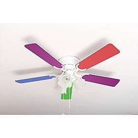 Extra flat ceiling fan Kisa Multicolor white with lighting