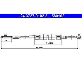 ATE Vajer. parkeringsbroms 24.3727-0102.2