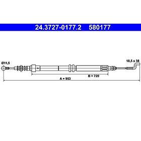 ATE Vajer. parkeringsbroms 24.3727-0177.2