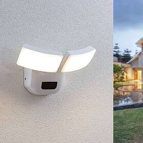Lindby LED-utomhusvägglampa Nikias, sensor, 2L