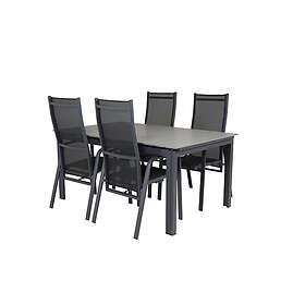 Venture Design Matgrupp Lova 160/240 med 4 Copacabana Stolar Levels Bord160/240*90-svart/Grå+Copacabana stol-svartt4 GR18577